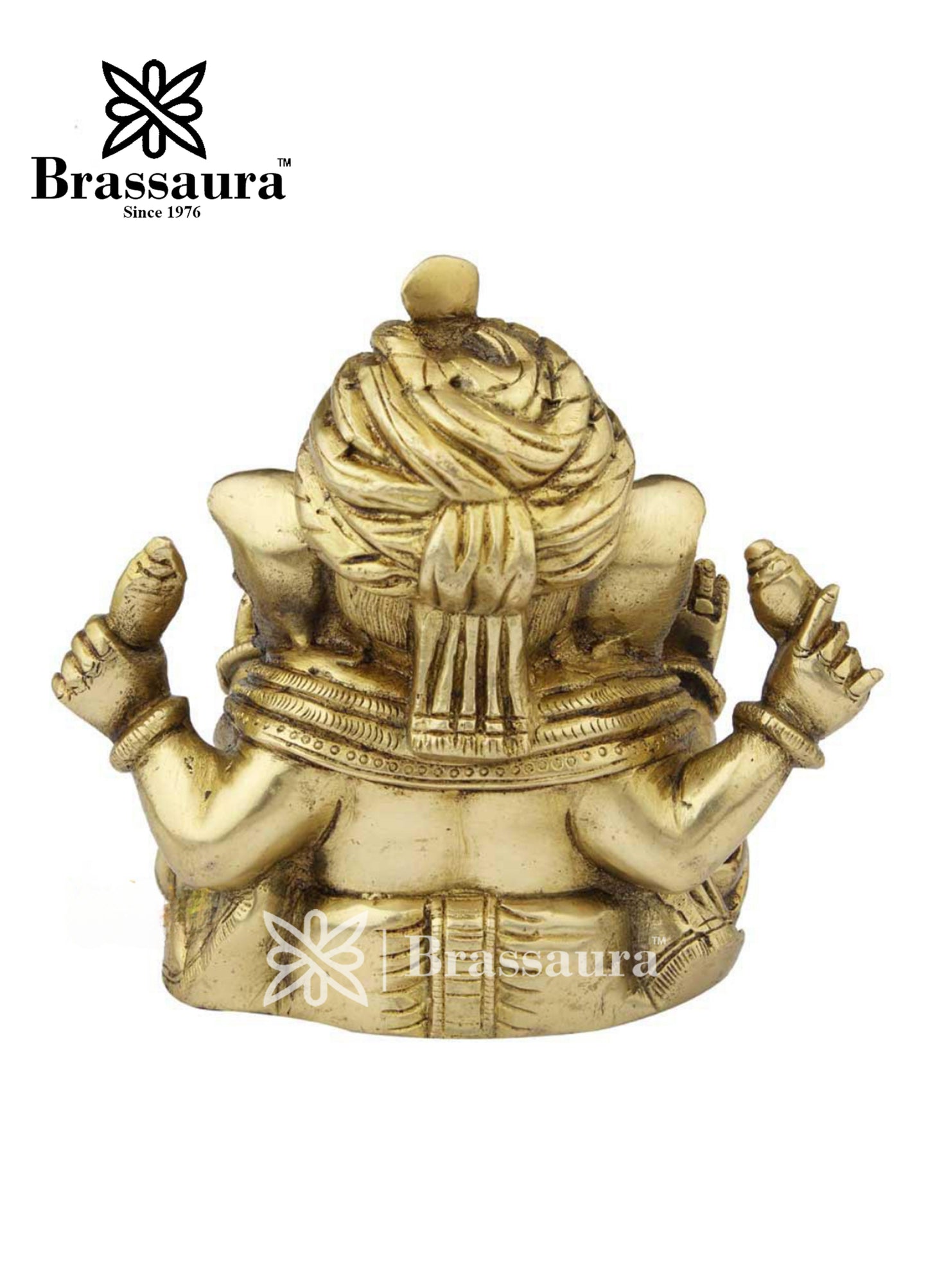 Brass Turban Ganesha Statue For Home Decor And Gift Item Weight 2.5 Kg And Height 7 Inch