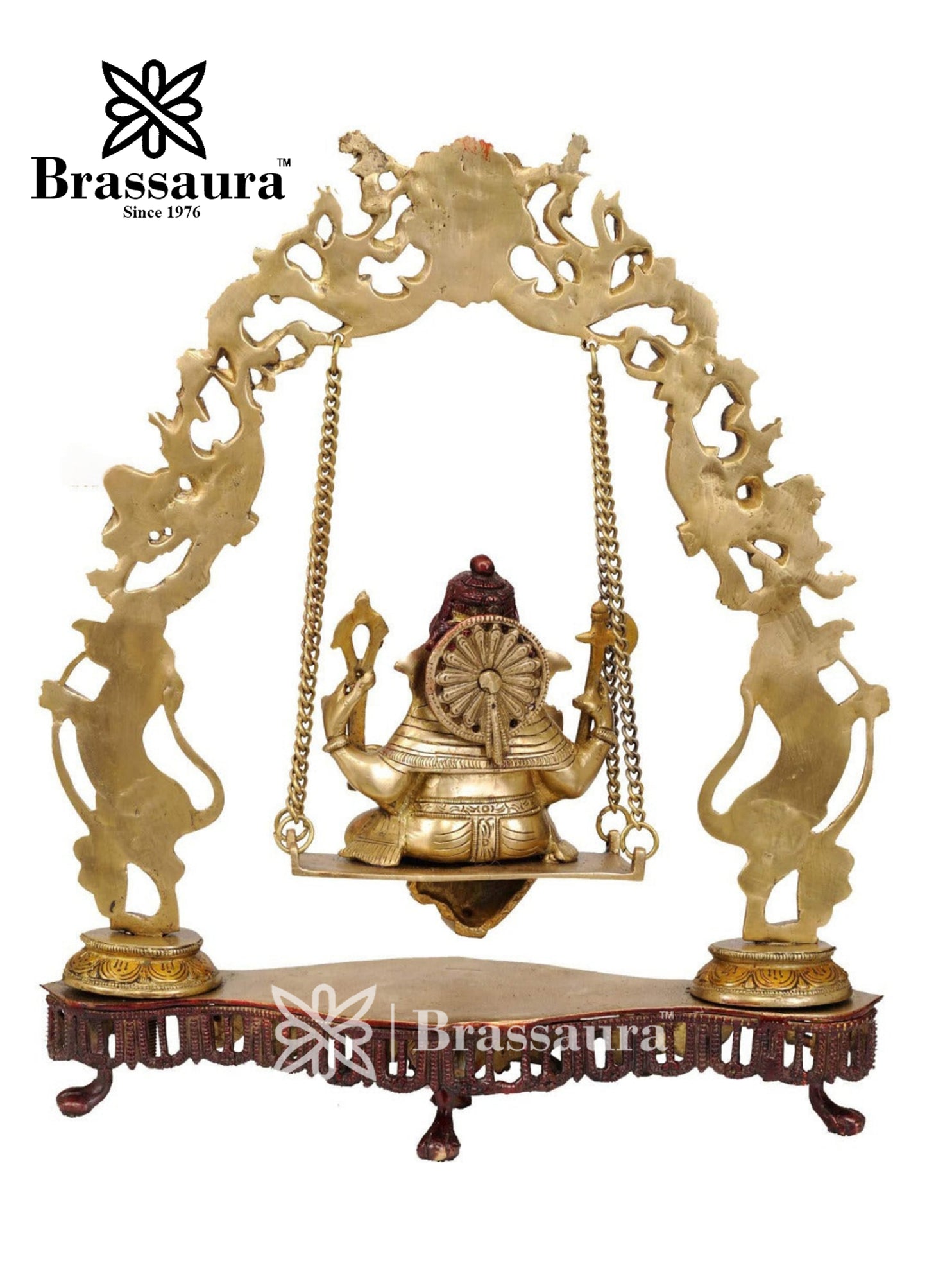 Brass Ganesha Jhula Statue For Home Decor And Gift Item Weight 7 Kg And Height 18 Inch