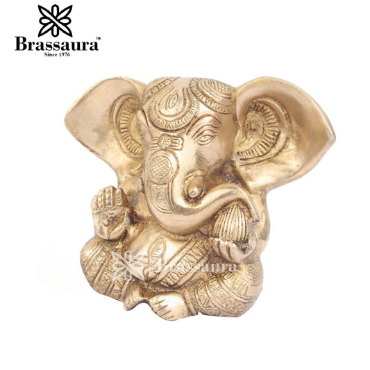 Brassaura™ Brass Ganesha Statue – “Divine Protector” | Height 5 Inches & Weight 1.5 Kgs