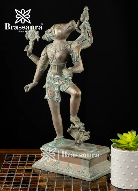 Brass Varah Statue Weight 7.2 Kg And Height 17.5 Inch