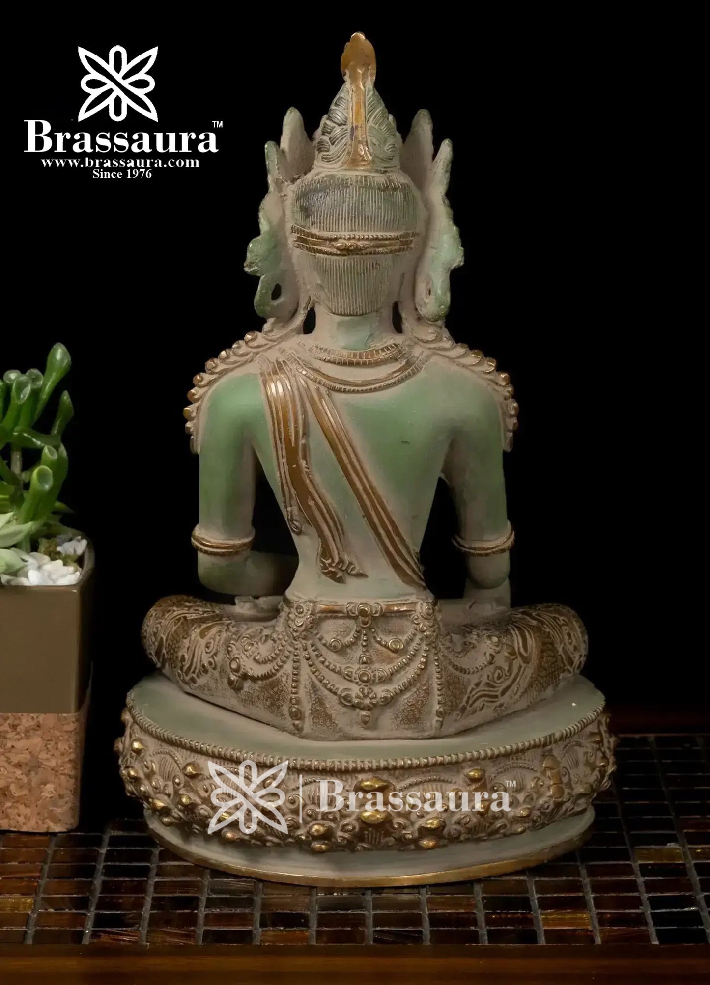 Brass Buddha For Home And Décor Weight 6.9 kg Height 13.5 Inch
