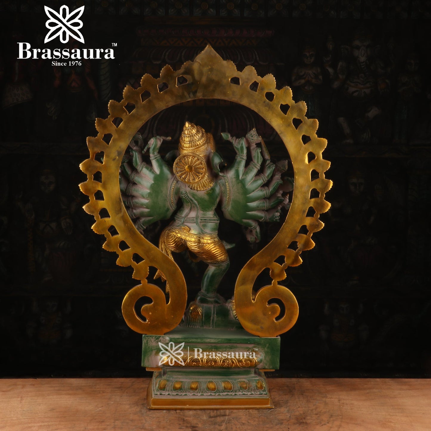 Brassaura™ Brass Dancing Ganesha Idol for Home and Decor | Weight 22 Kgs | Height 25.5 Inches