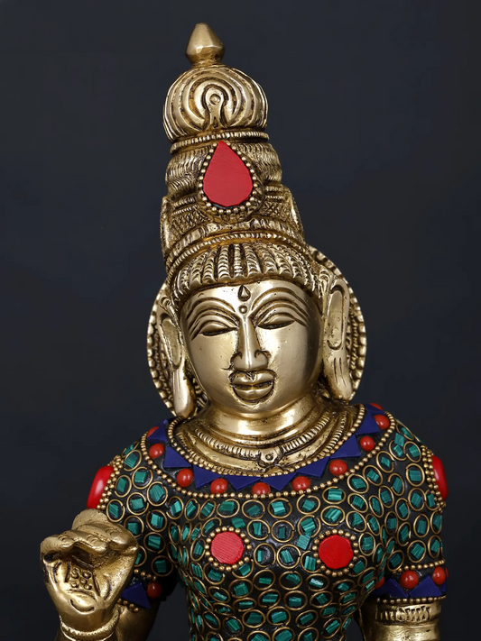 Estátua Brassaura® da Deusa Parvati em Latão | 35,5 cm | 7,95 kg