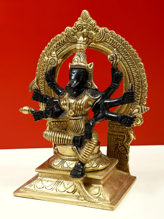 Estátua de Javali Varaha de Bronze Brassaura® | Altura 20,5 cm e Peso 2,39 kg