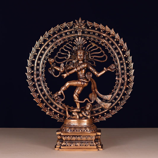 ANTIQUE BRASS NATARAJ MURTI HEIGHT 27 INCHES
