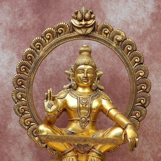 BRASS LORD AYYAPPA/AYYAPPAN IDOL HEIGHT 30 INCH