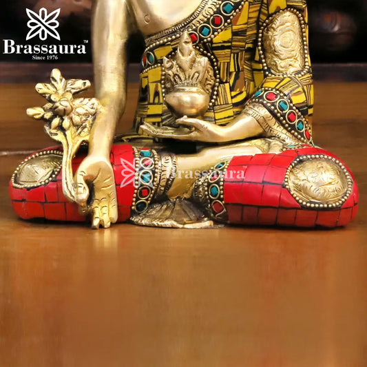 Brass Buddha For Home And Décor Weight 1.98 kg Height 8 Inch