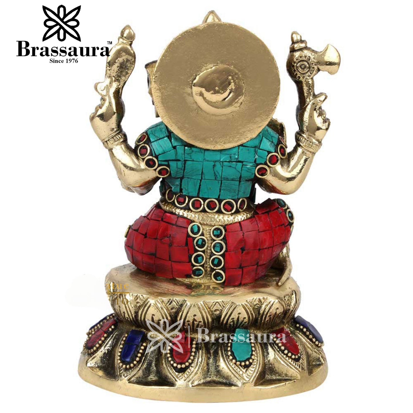 Brass Ganesha Statue For Home Decor And Gift Item Weight 2.1 Kg And Height 7 Inch