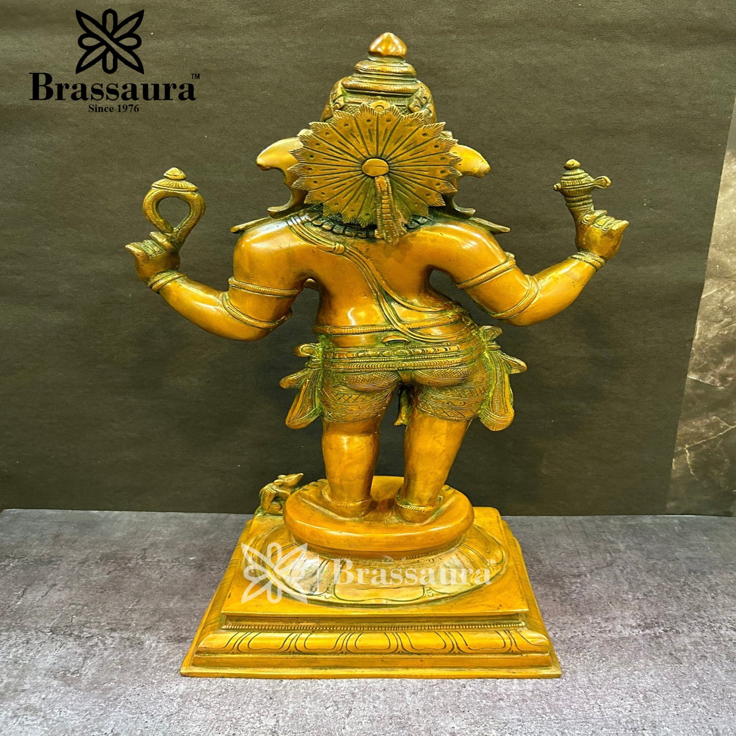 Brass Standing Ganesha Statue For Home Decor And Gift Items Weight 11 Kg And Height 20 Inches