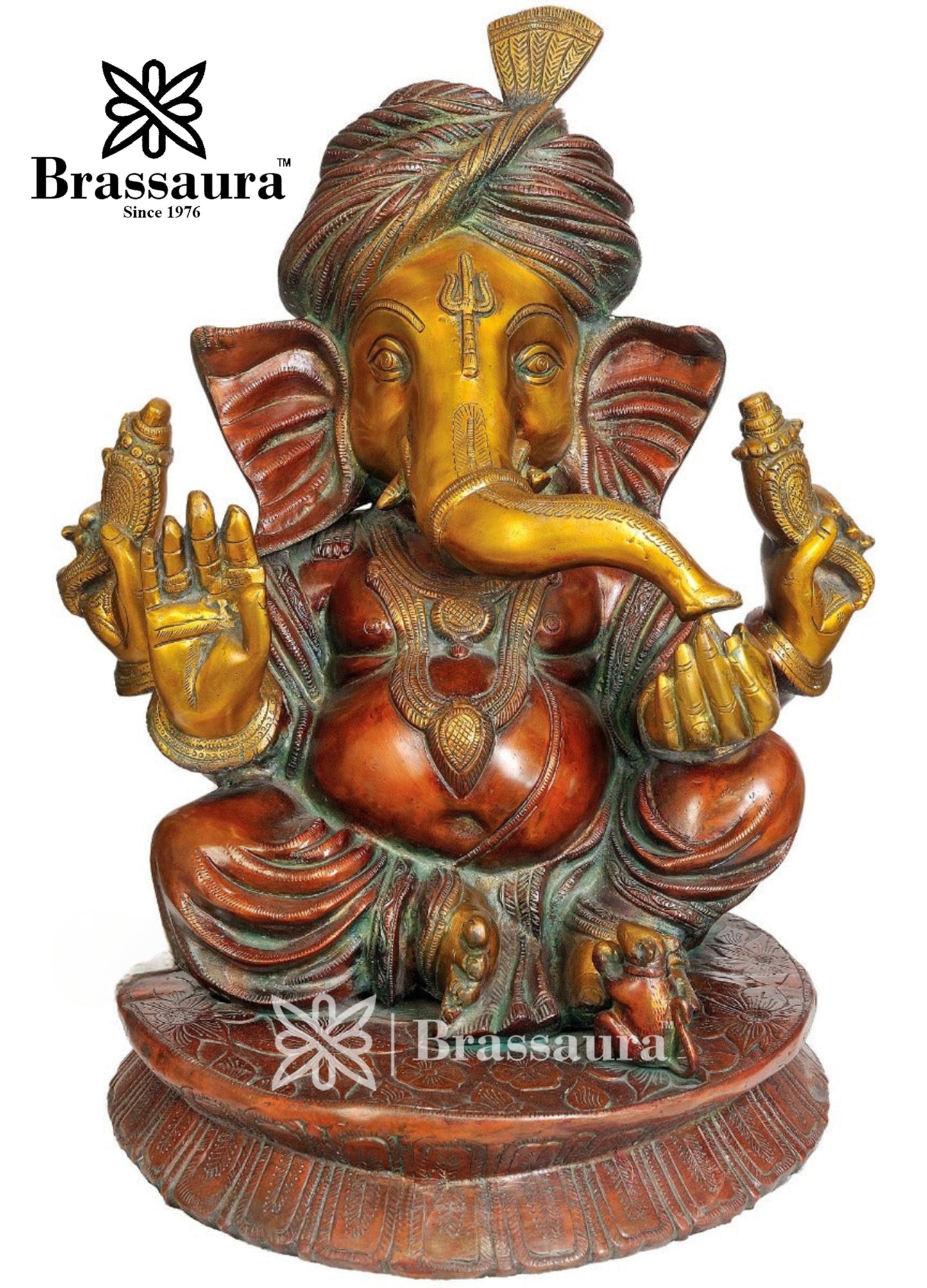 Brass Ganesha Statue For Home Decor And Gift Item Weight 25 Kg And Height 20 Inch