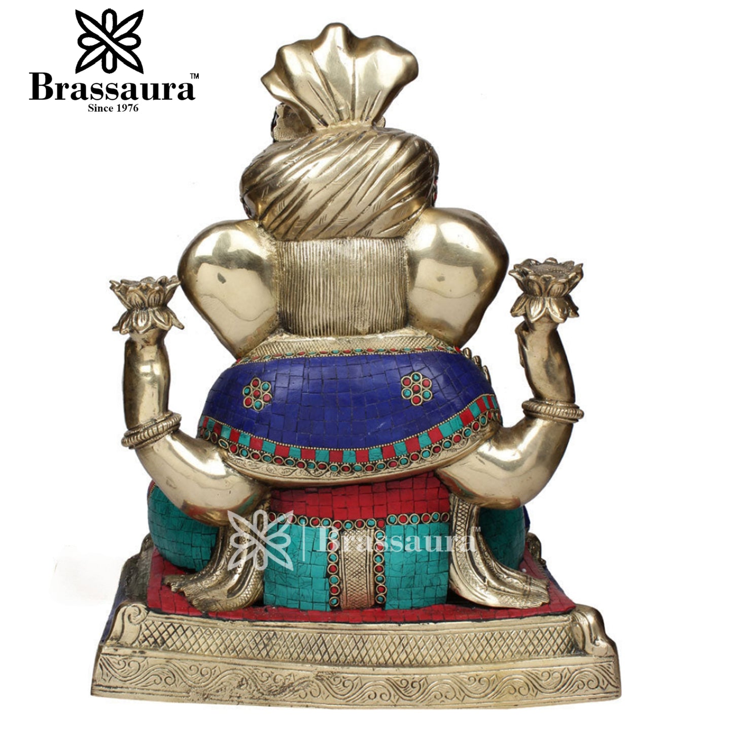 Brassaura™ Brass Ganesha Statue for Home Décor & Gift | Weight 25.5 Kgs | Height 20 Inches