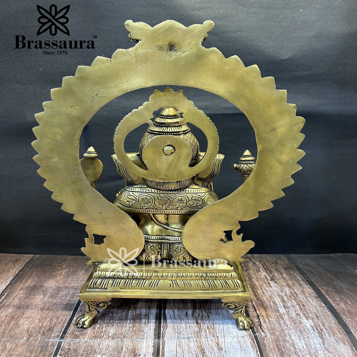 Brass Ring Ganesha Statue For Home Decor And Gift Items Weight 16.8 Kg And Height 19 Inches