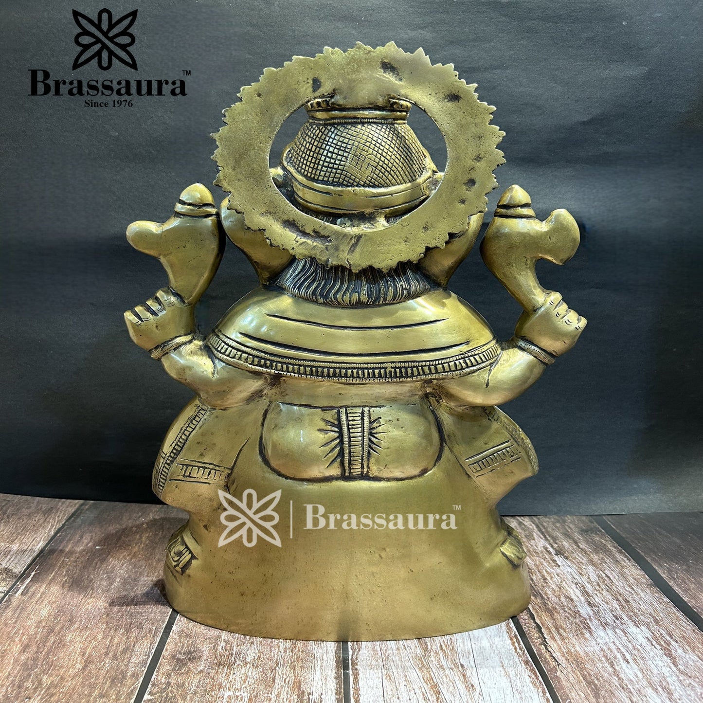 Brassaura™ Brass Ganesha Idol for Home and Decor | Weight 15.6 Kgs | Height 19.68 Inches