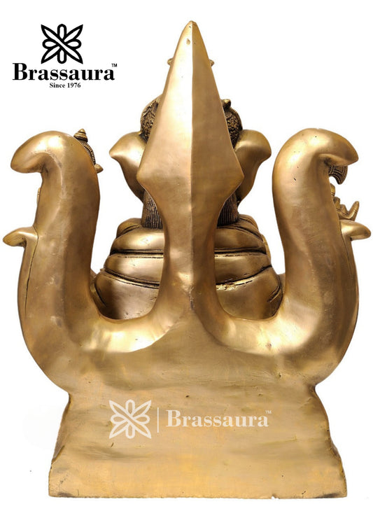 Brassaura™ Brass Bal Ganesha Idol for Home Decor | Weight 23 Kgs | Height 19 Inches