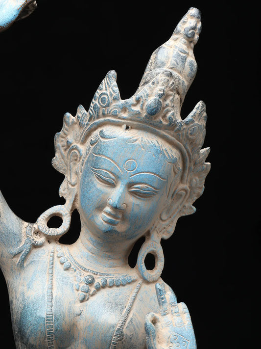 Brassaura® Deusa Tibetana Maya Devi | Estátua de Latão | Altura 50,8 cm e Peso 3,82 kg