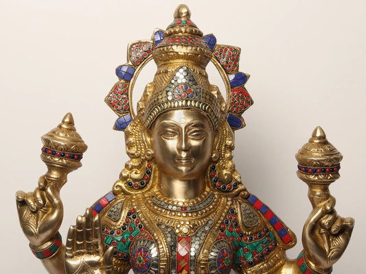 Brassaura® Brass Lakshmi Statue | Height 28.94 Inches & Weight 32.80 kg