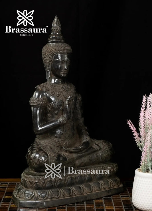 Bronze Balinese Buddha Idol For Home Decor Weight 5.3 Kg And Height 18.5 Inch