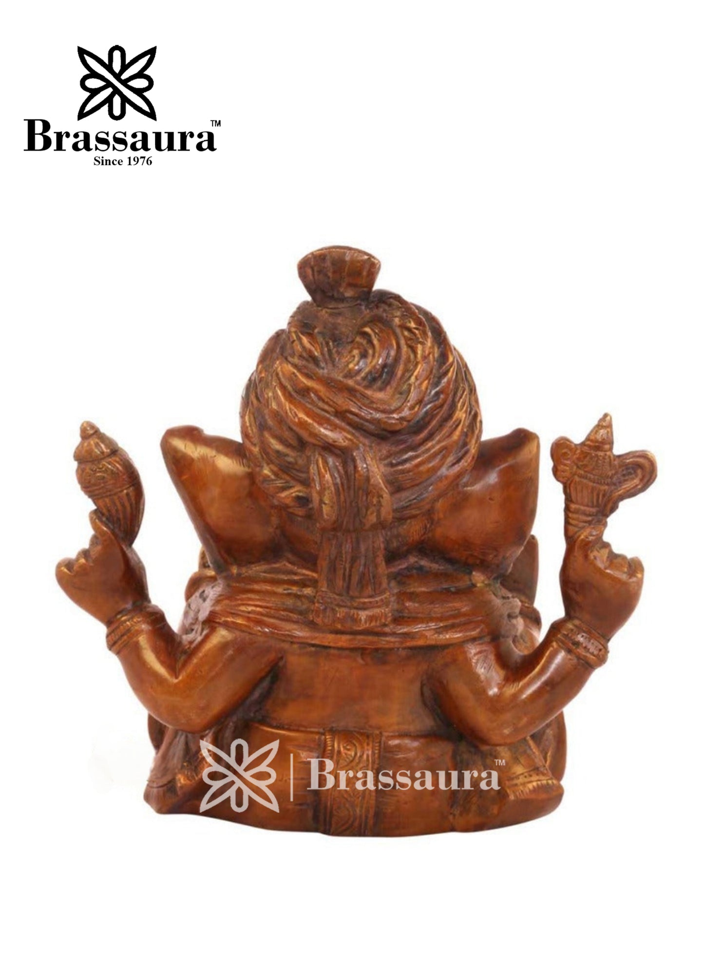 Brass Ganesha Statue For Home Decor And Gift Item Weight 3.5 Kg And Height 7 Inch