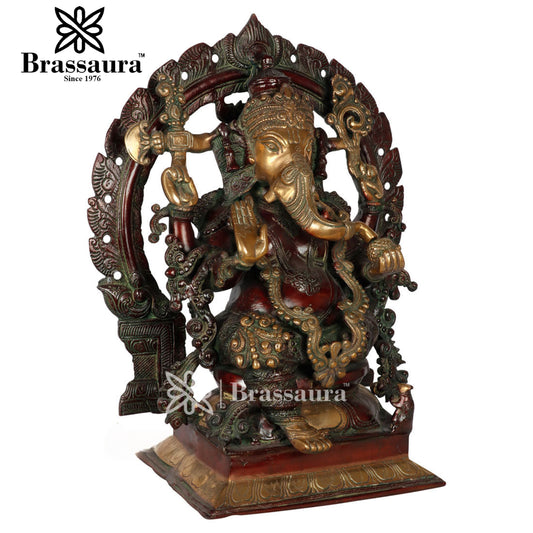Brass Ring Jewellery Ganesh For Home Decor Weight 17.5 Kg And Height 18 Inch