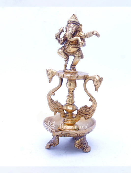 Brass Ganesh Diya Weight .8 Kg & Height 8 Inch