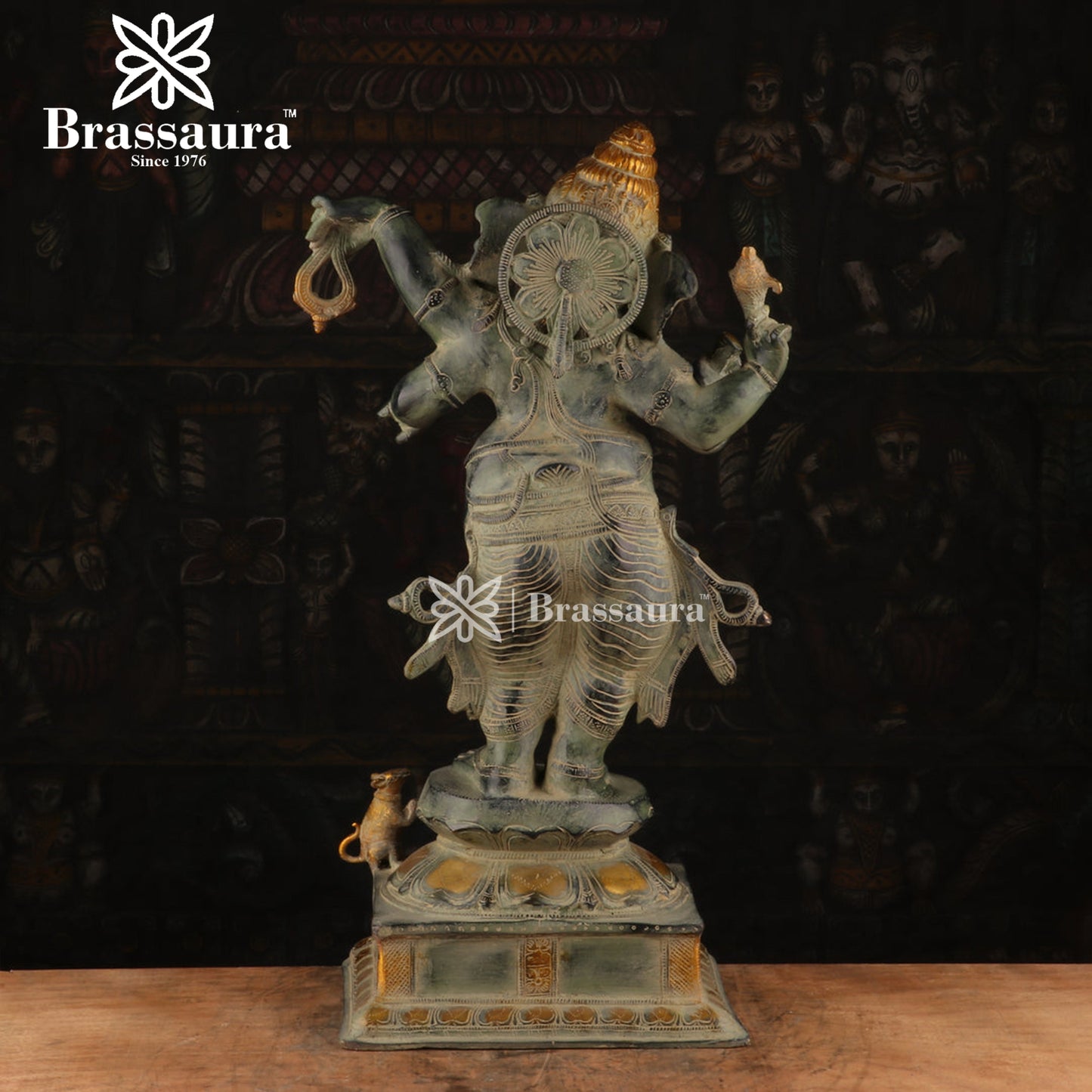 Brass Ganesha Statue For Home Decor And Gift Items Weight 15.7 Kg And Height 24 Inches