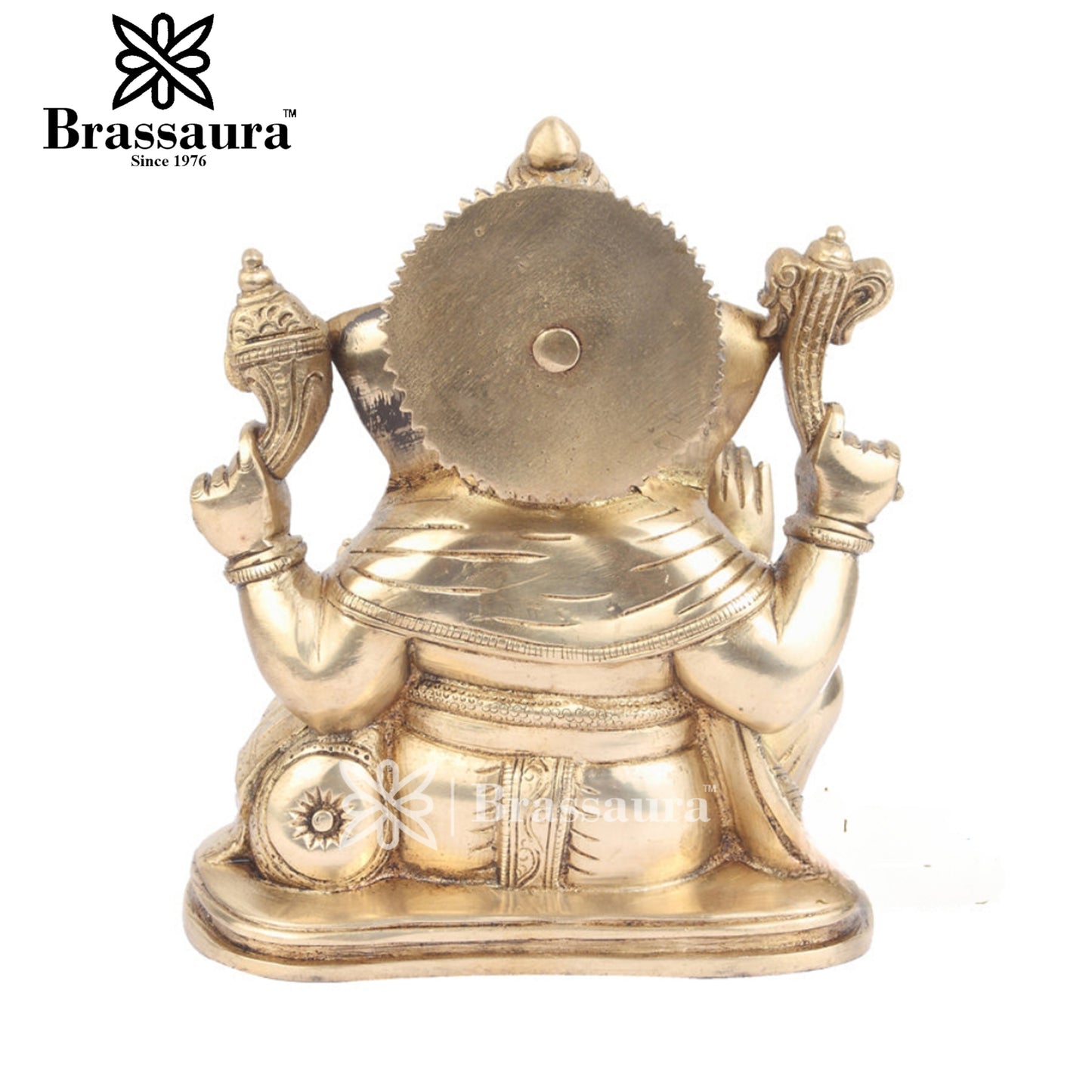 Brass Ganesha Statue For Home Decor And Gift Item Weight 2.8 Kg And Height 8 Inches
