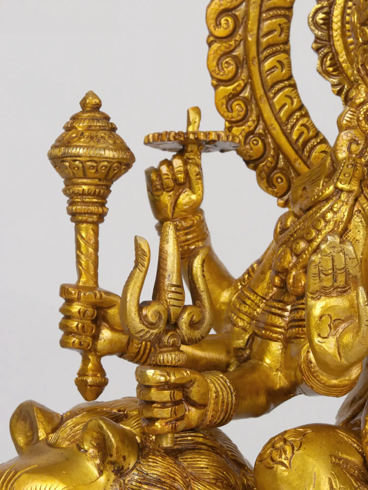 Brassaura® Brass Maa Durga Statue | Height 16.93 Inches & Weight 13.25 kg
