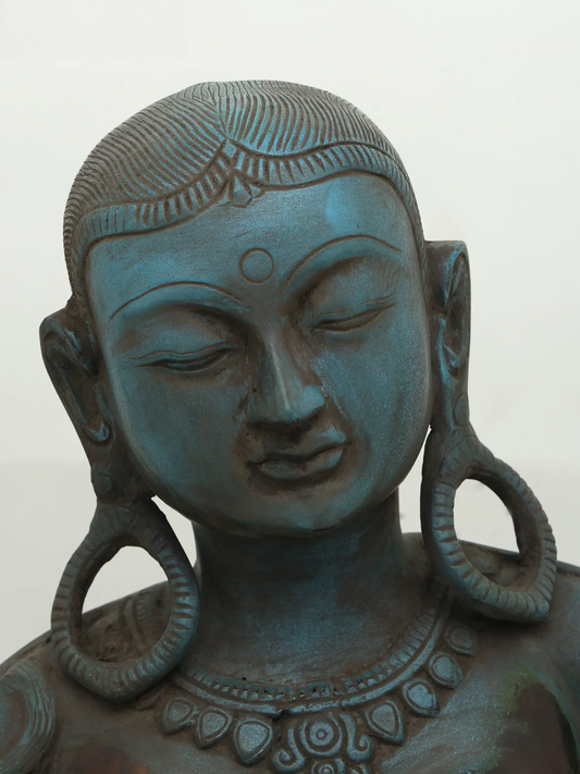 Estátua Brassaura® Deusa Parvati em Latão | Altura 47 cm e Peso 15,19 kg