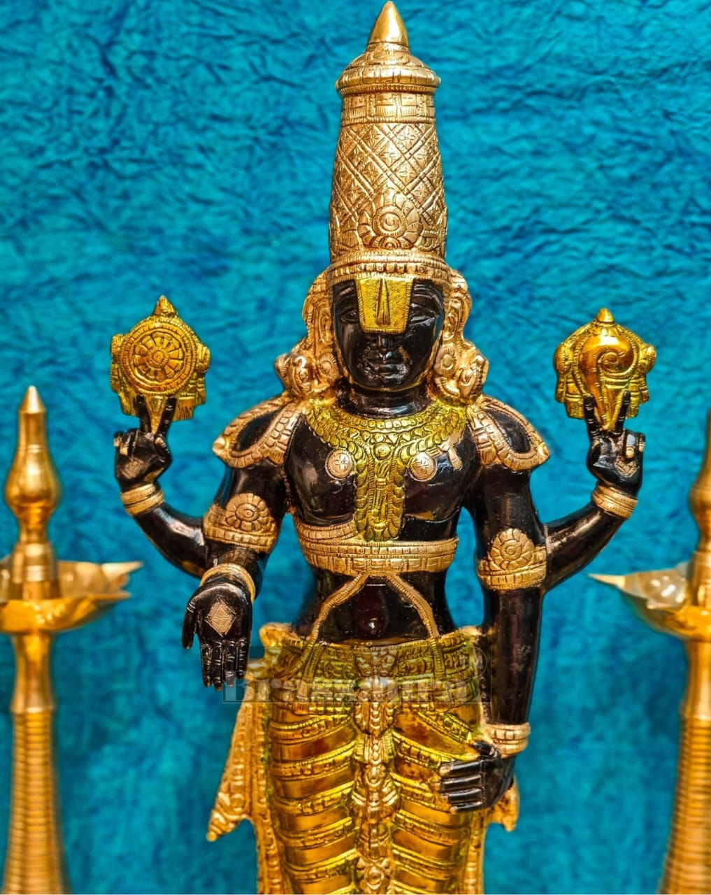 Brassaura™ Pure Brass Tirupati Balaji Idol – 33.5 Inches, 22 Kgs