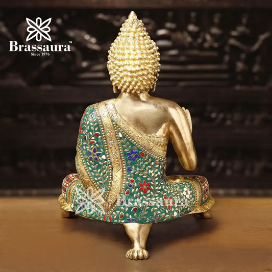 Brass Buddha For Home And Décor Weight 10.83 kg Height 19 Inch
