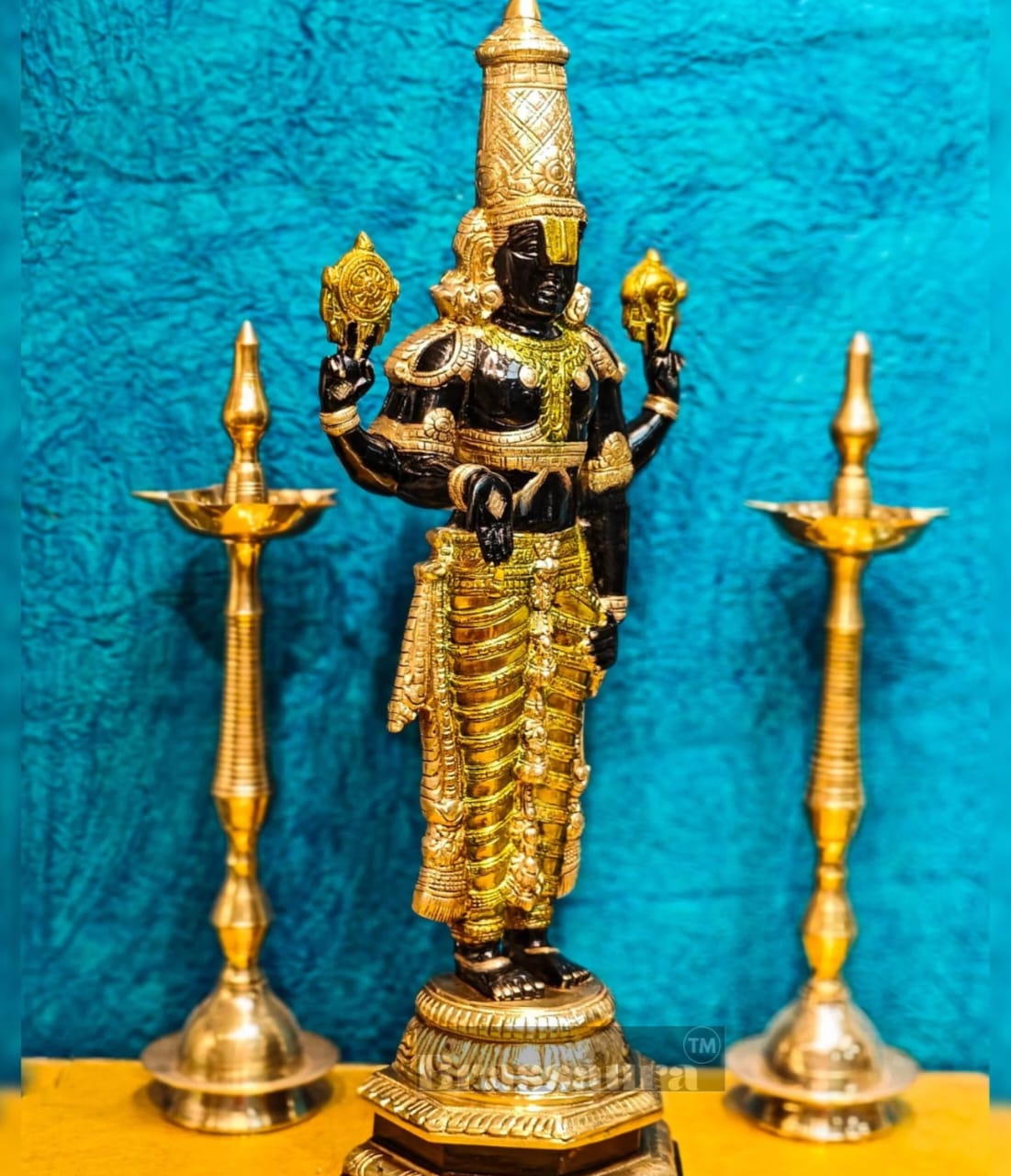 Brassaura™ Pure Brass Tirupati Balaji Idol – 33.5 Inches, 22 Kgs