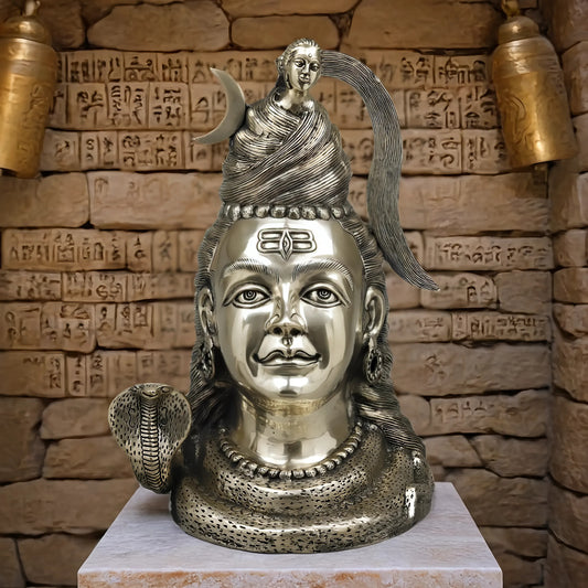 Brassaura™ Pure Brass Lord Shiva Idol – 20 Inch Height, 13.750 Kg Weight – Handcrafted Spiritual Sculpture