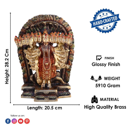 Brassaura® Brass Virat Vishnu Swaroop Statue | Height 11 Inches