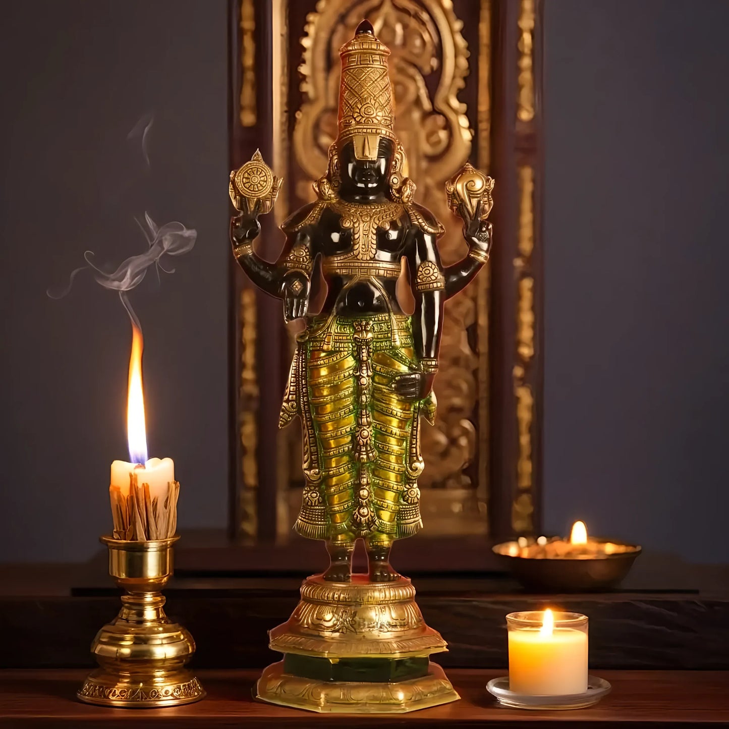 Brassaura™ Pure Brass Tirupati Balaji Idol – 33.5 Inches, 20 Kgs