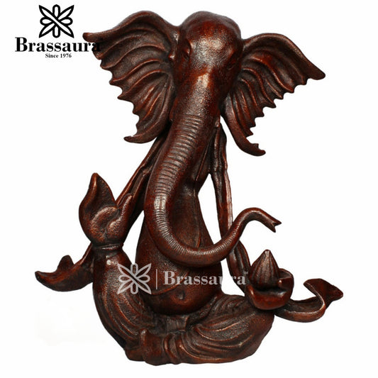 Brassaura™ Brass Ganesha Statue for Home Décor & Gift | Weight 36 Kgs | Height 28 Inches
