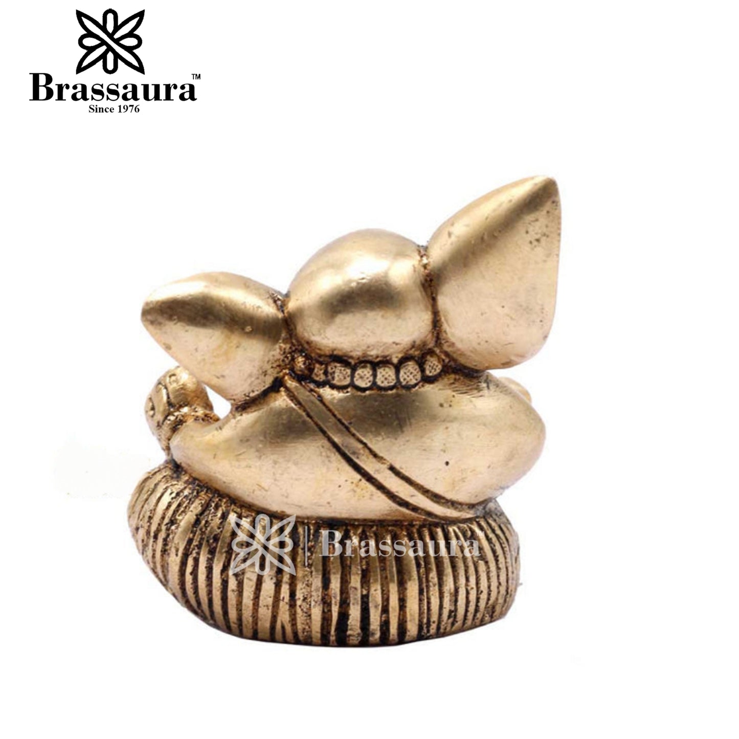 Brass Ganesha Statue For Home Decor And Gift Item Weight .45 Kg And Height 2.5 Inch