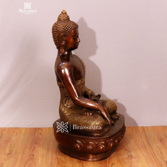 Brass Buddha For Home And Décor Weight 23 kg Height 22.5 Inch