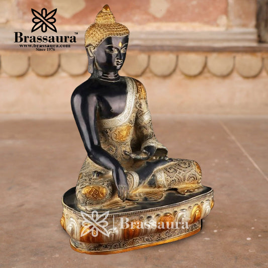 Brass Buddha For Home And Décor Weight 23 kg Height 22 Inch