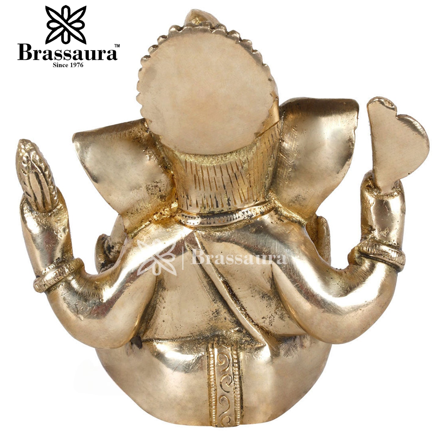 Brass Ganesha Statue For Home Decor And Gift Items Weight .8 Kg And Height 4.5 Inches