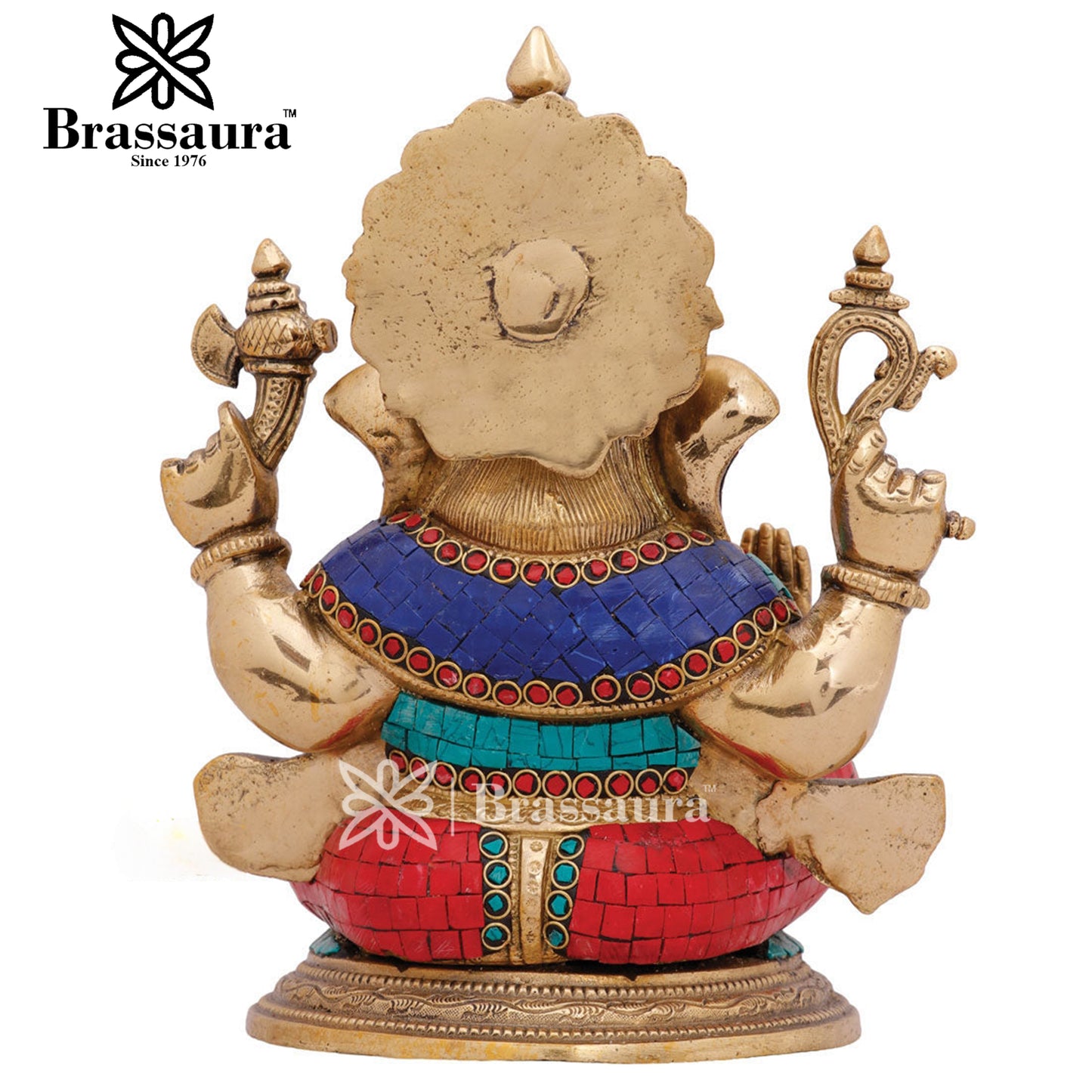 Brassaura™ Brass Ganesha Statue for Home Décor | Weight 6.8 Kgs | Height 10 Inches