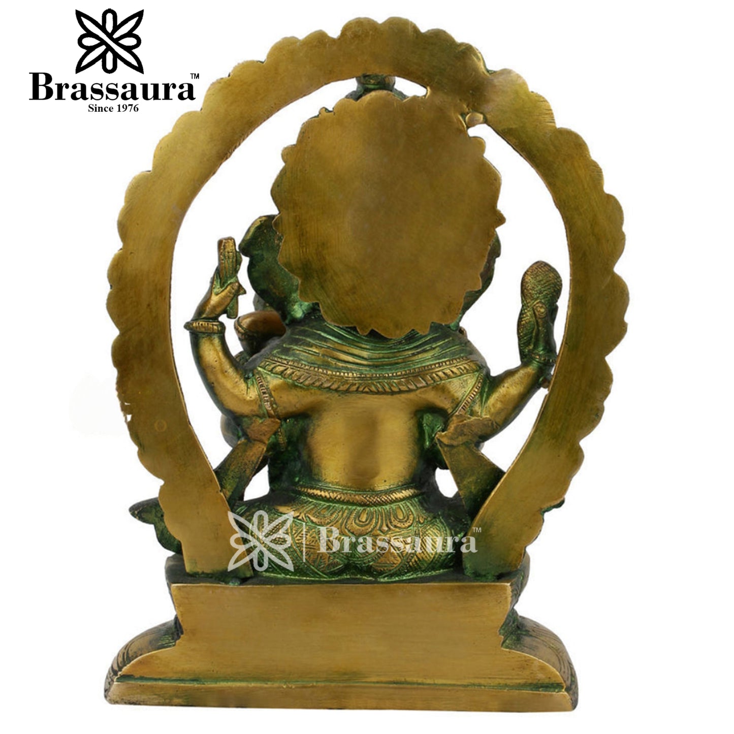 Brass Ganesha Statue For Home Decor And Gift Item Weight 3.3 Kg And Height 10 Inch