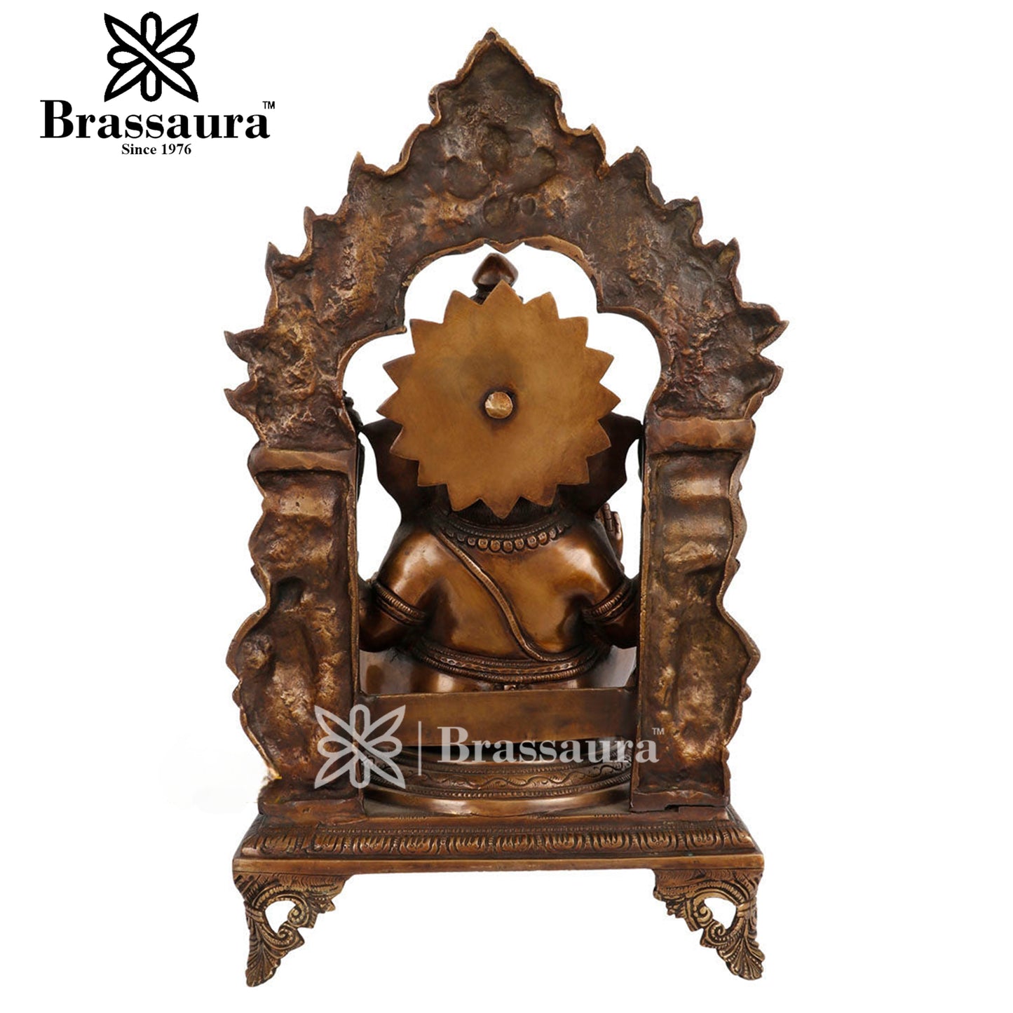 Brassaura™ Brass Ganesha Idol for Home Décor | Weight 11.8 Kgs | Height 19 Inches