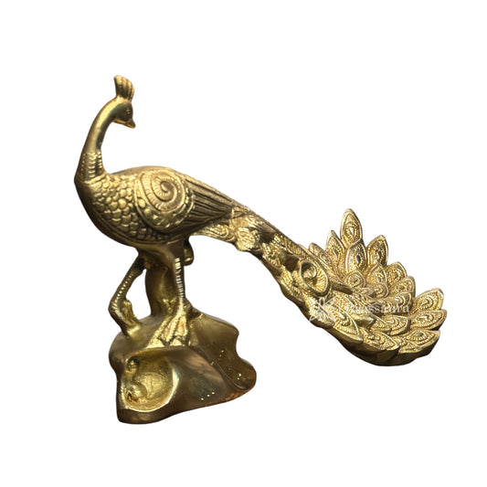 Brass Peacock for Home and Decor Weight 2.6 Kg Height 20 cm