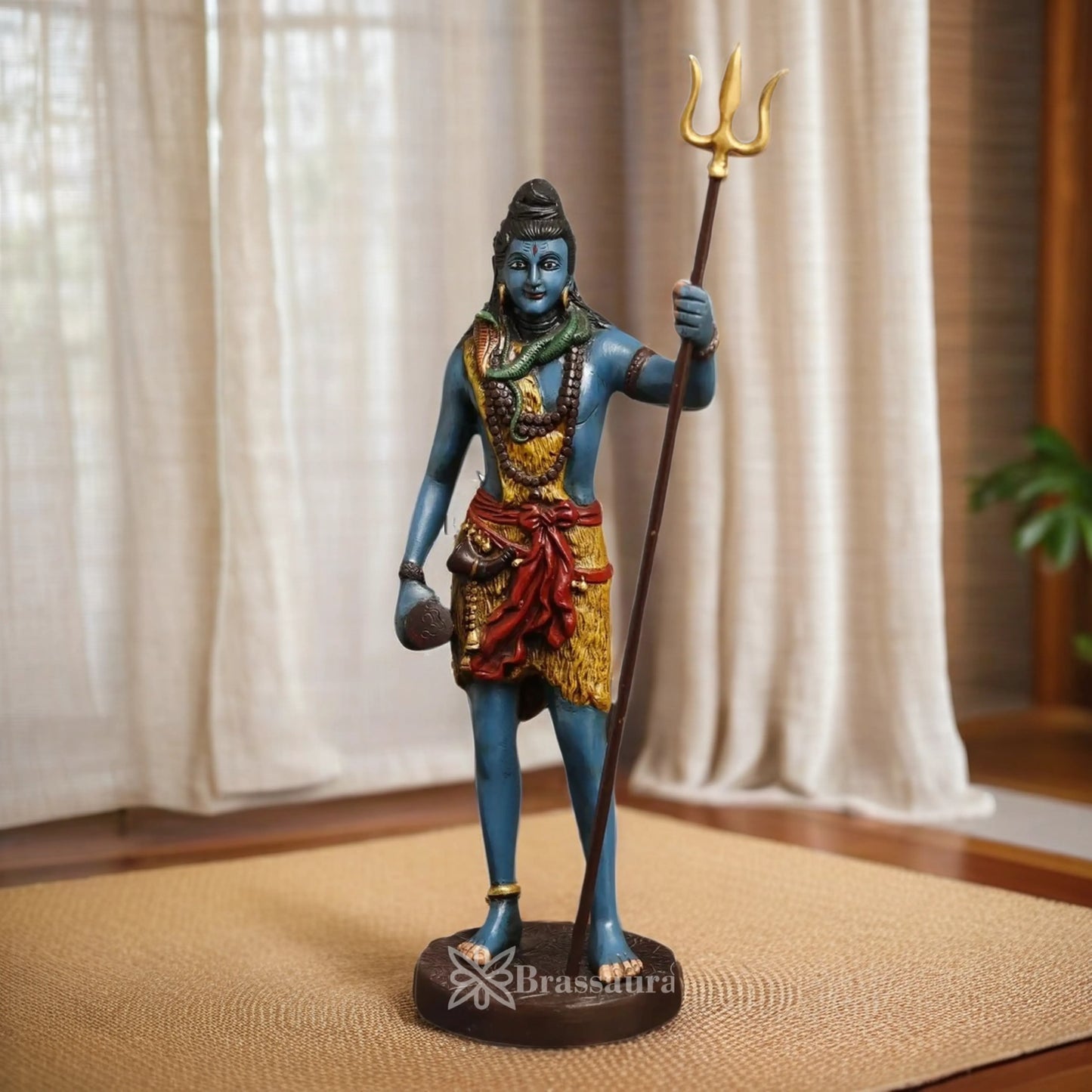 Brassaura™ Brass Lord Shiva Statue – Height 19 Inches & Weight 5.96 Kg | Devotional Home Décor