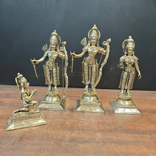 Brassaura® Brass Ram Darbar Statue Set with Hanuman | Divine Family of Lord Rama | Height 18 Inches & Weight 21 Kgs