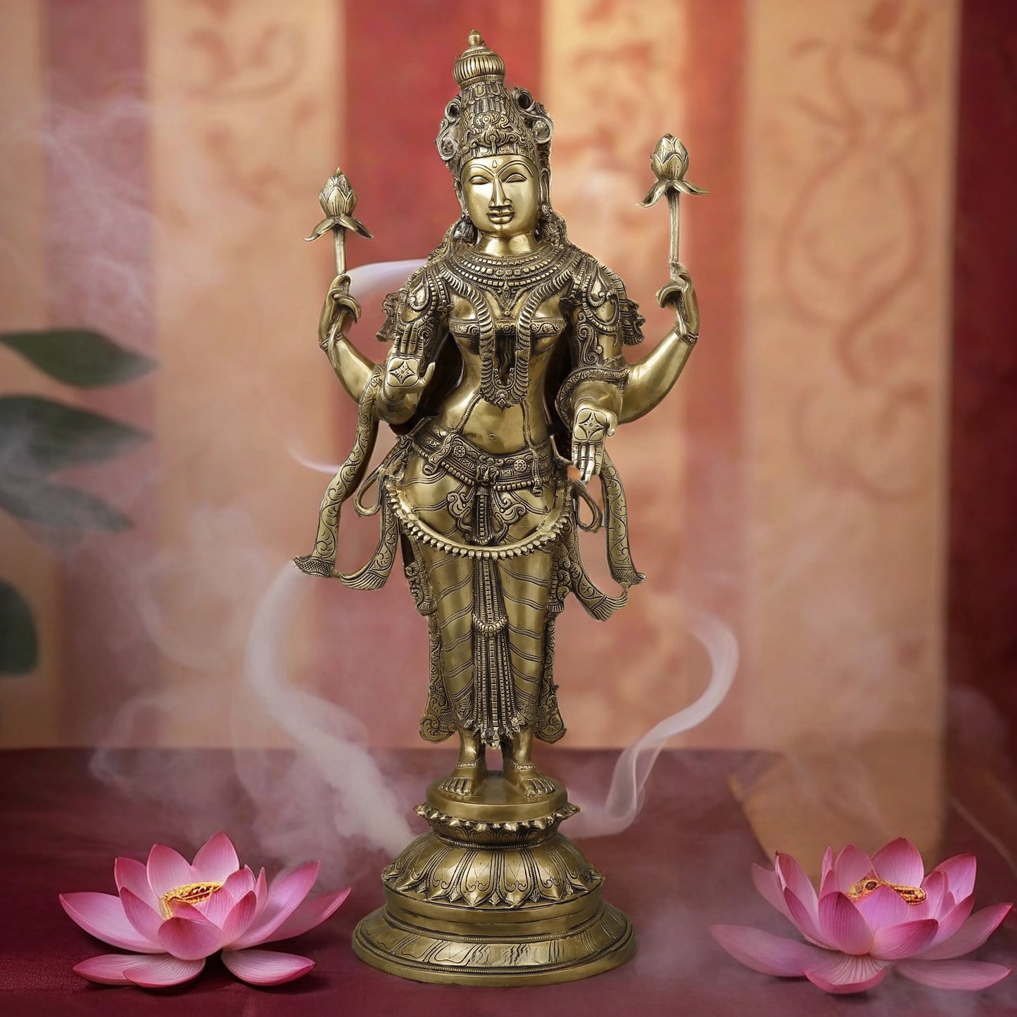 Brass Laxmi Idol for Home and Decor Height 39.5 Inches & Weight 32.25 Kgs