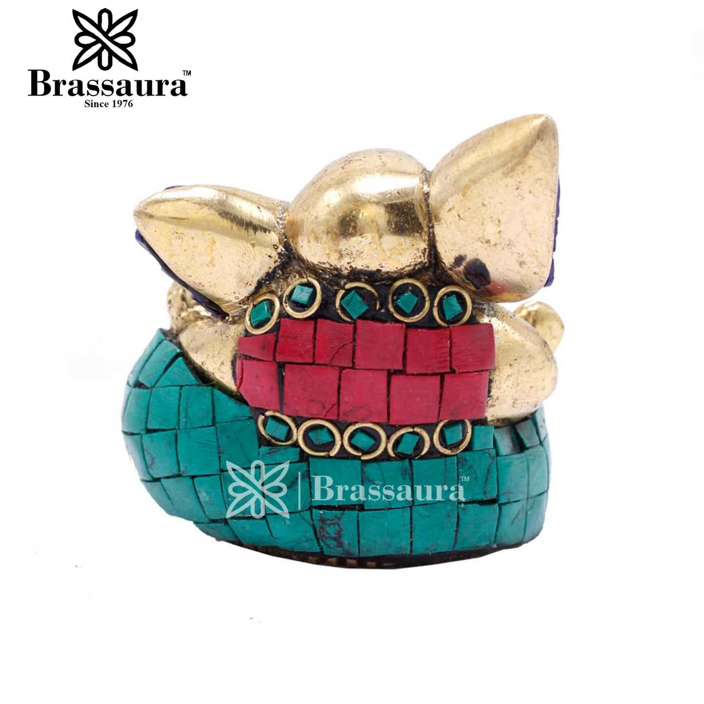 Brass Ganesha Statue For Home Decor And Gift Item Weight .45 Kg And Height 2.5 Inch