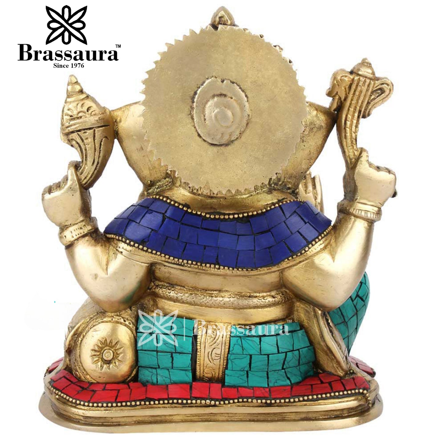 Brass Ganesha Statue For Home Decor And Gift Item Weight 2.9 Kg And Height 8 Inch