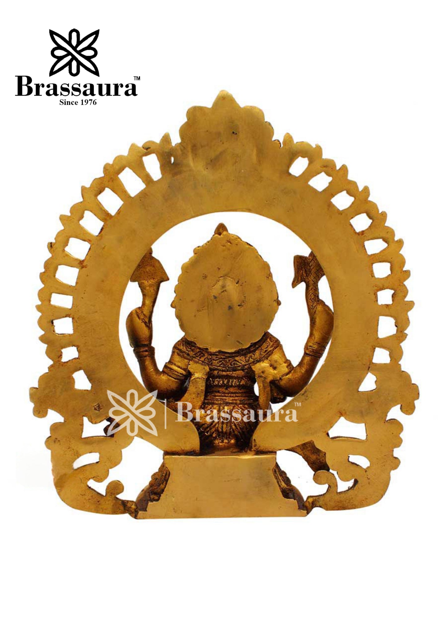 Brass Ring Ganesha Statue For Home Decor And Gift Item Weight 2.6 Kg And Height 9 Inch