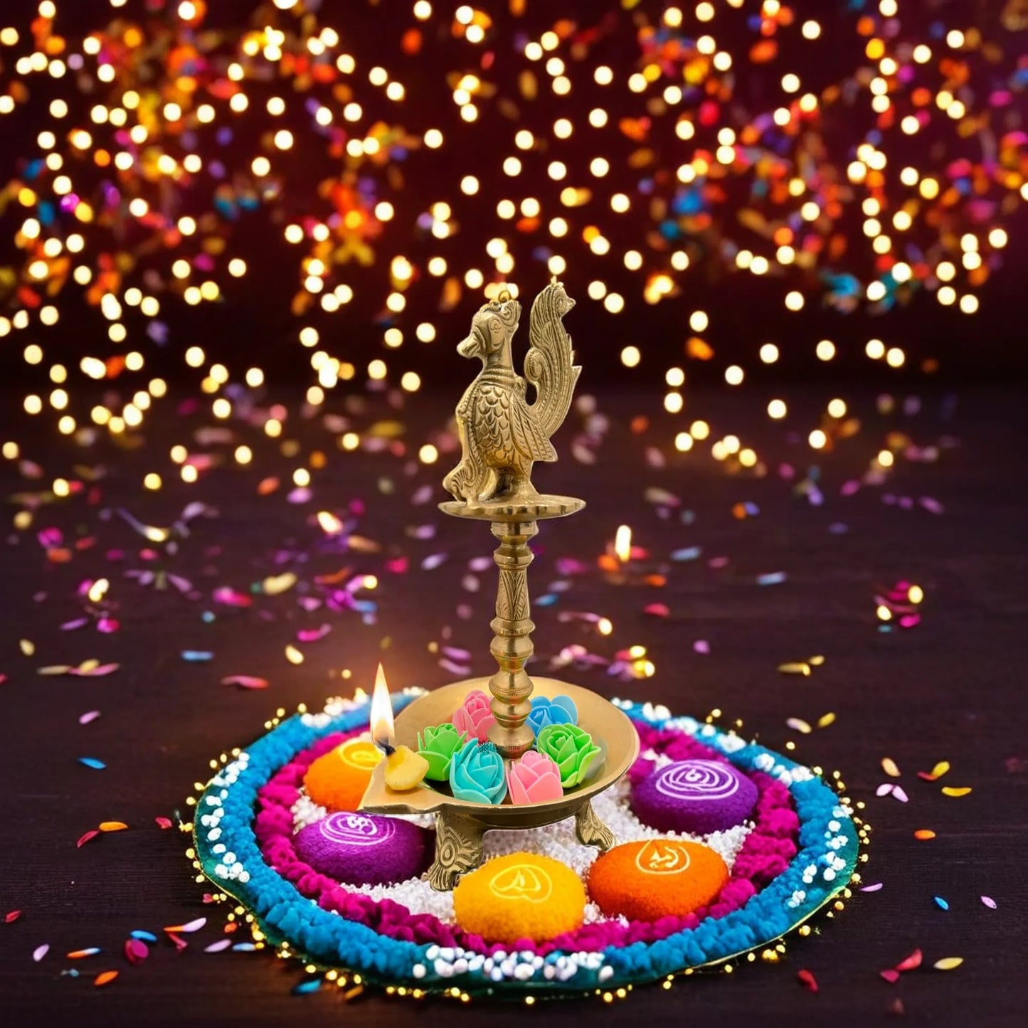 Brass Big Deepak for Home and Decor Weight 1.5 Kg Height 26 cm